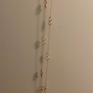 Rose gold w/diamond stones infinity necklace!
